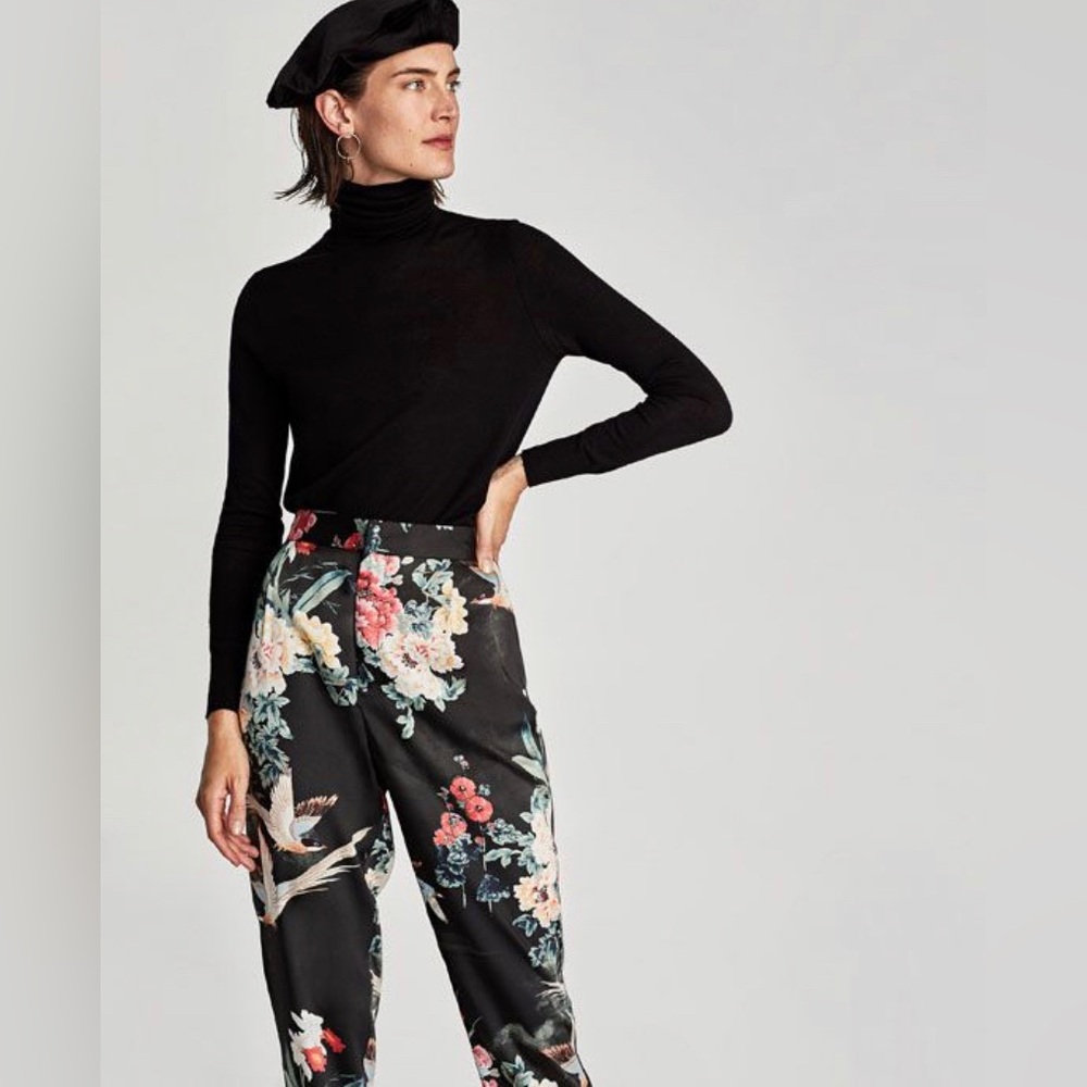 Zara Basic Collection Printed Trousers - image 1